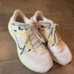 White and Cream Nike Running Shoes